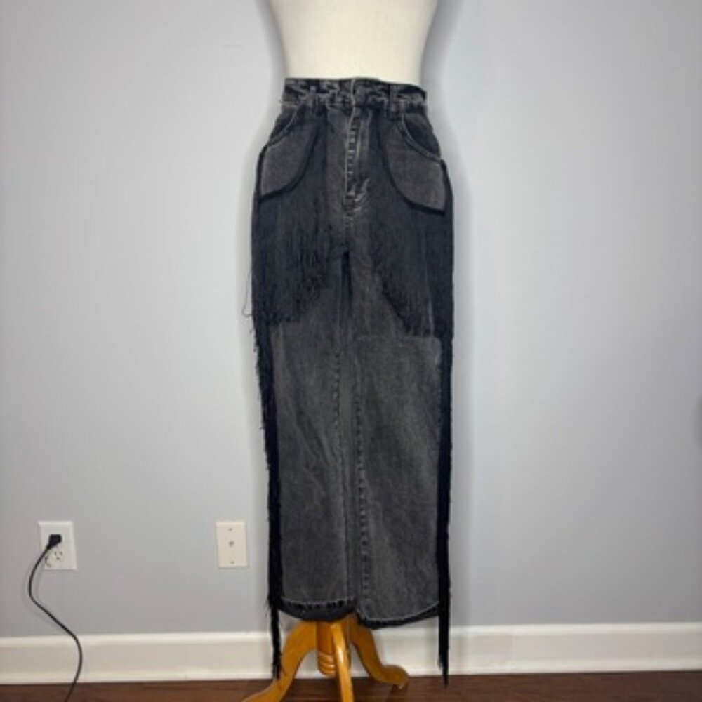 Nasty Gal - Black Jeans with Fringe